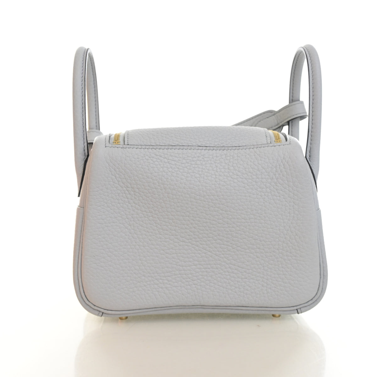 Pre-Owned Hermès Lindy Mini Bleu Pale Clemence Leather 20, back view