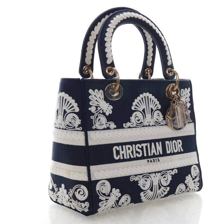Christian Dior Medium Canvas Embroidered Lady D-lite