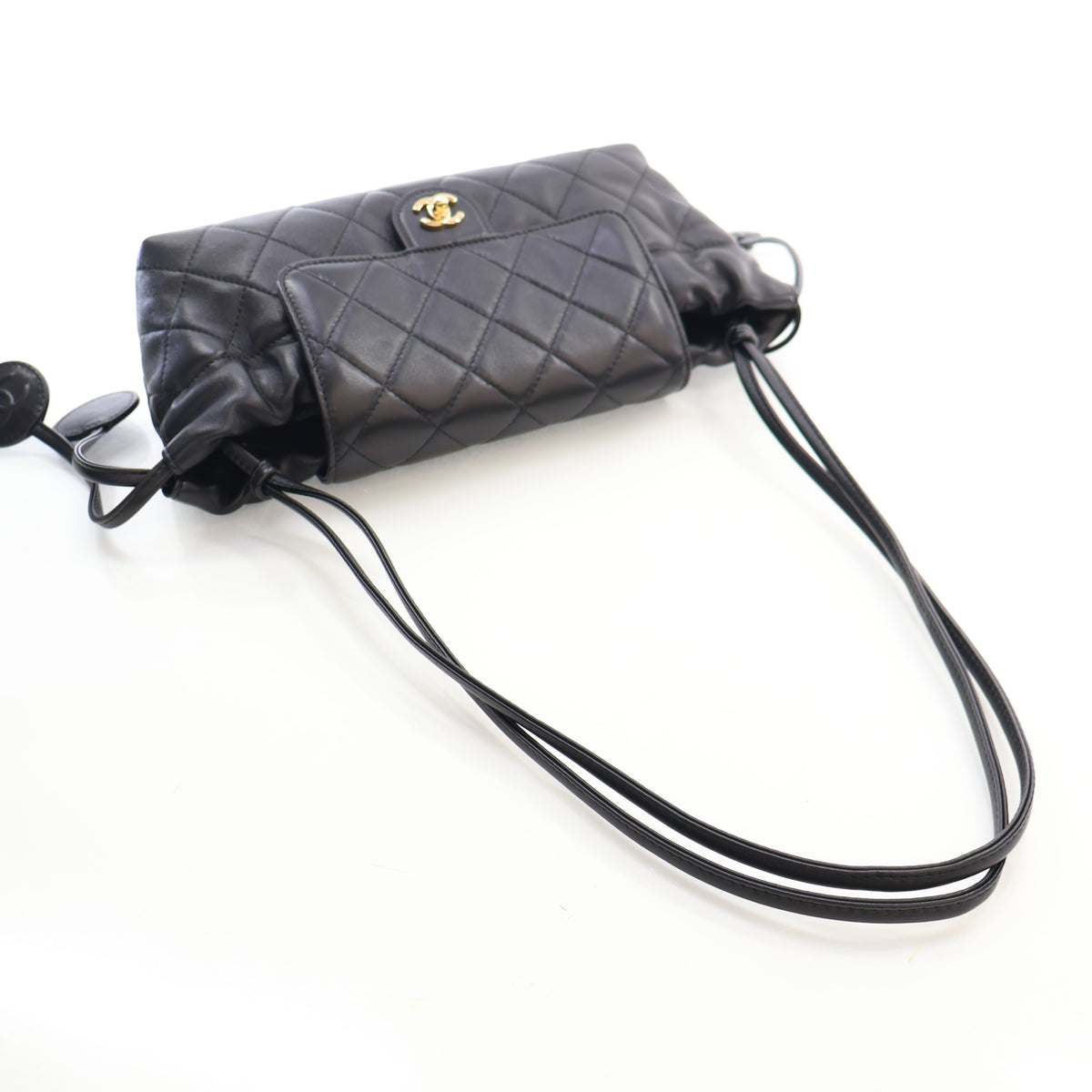 Chanel Lambskin Drawstring Clutch With Strap, photo 10 of 16