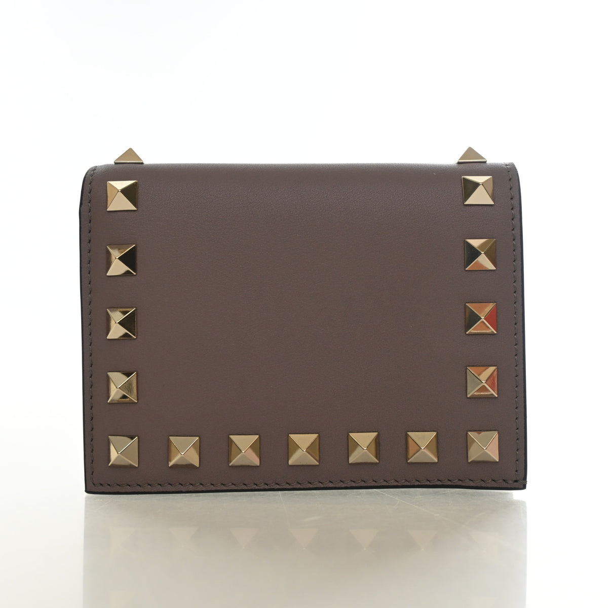 Pre-Owned Valentino Wallet Small Calfskin Rockstud, front view