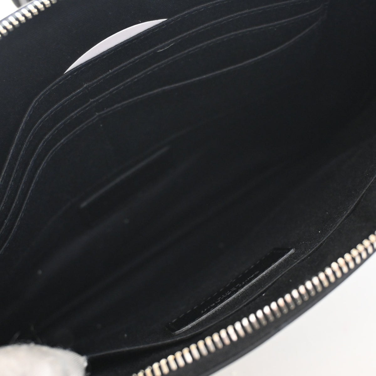 Pre-Owned Saint Laurent Clutch Calfskin Monogram Tablet, open interior with lining