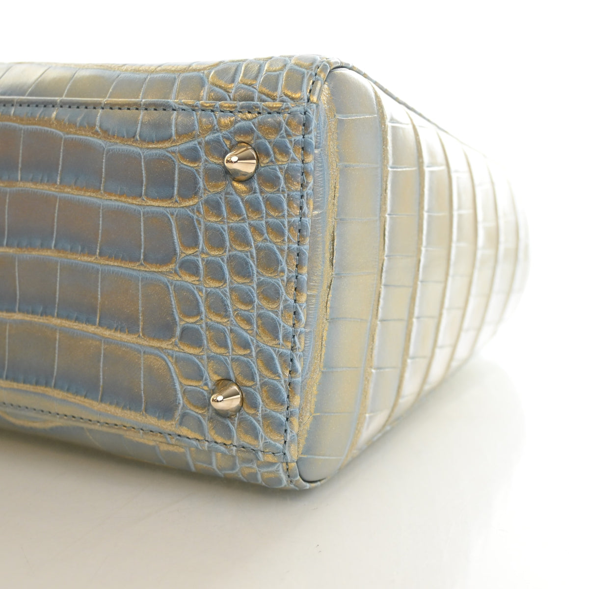 Pre-Owned Christian Dior Lady Dior Medium Crocodile Leather, base and feet view, photo 8 of 15