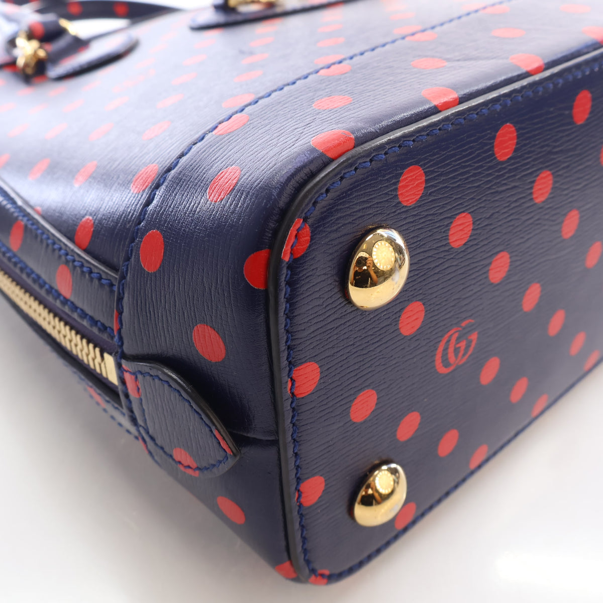 Pre-Owned Gucci Top Handle Calfskin Horsebit 1955 Bag, base view