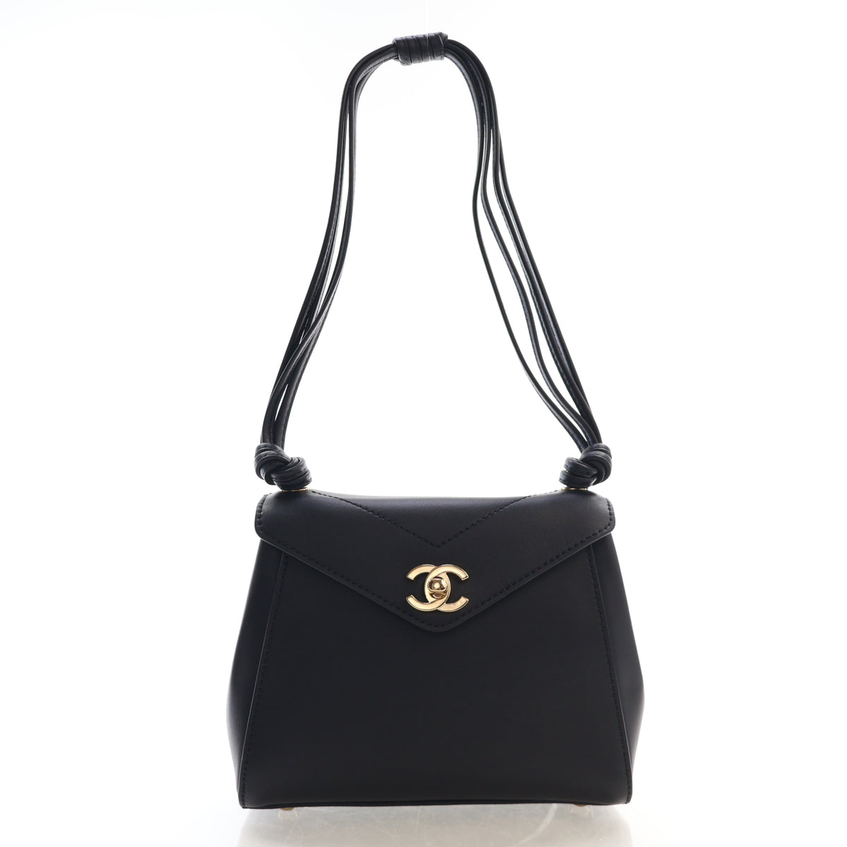 Pre-Owned Chanel Flap Bag Calfskin 26A Envelope, front view, authenticated at Luxe Du Jour