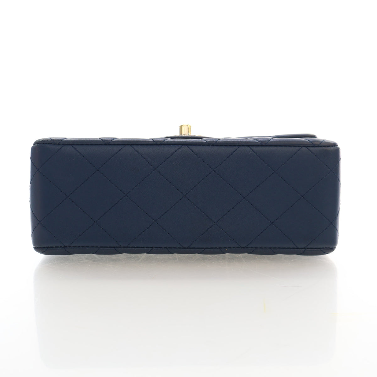 Pre-Owned Chanel Flap Bag Mini Lambskin Classic Rectangular Single, base and feet view, photo 9 of 19