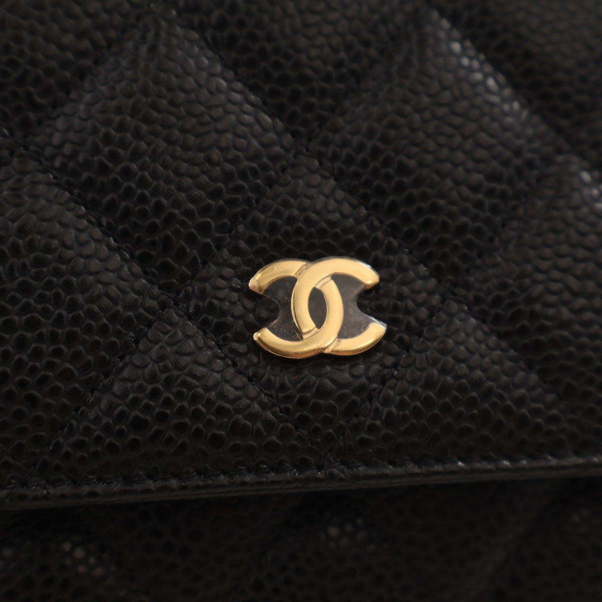 Pre-Owned Chanel Wallet On Chain Caviar Leather Classic WOC, gold embossed logo detail