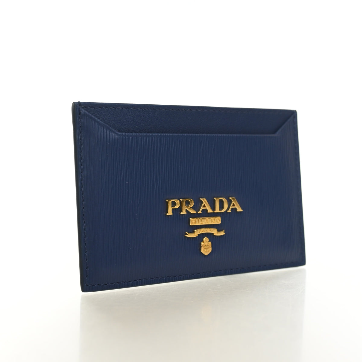 Pre-Owned Prada Card Holder Vitello Move, front view, authenticated at Luxe Du Jour