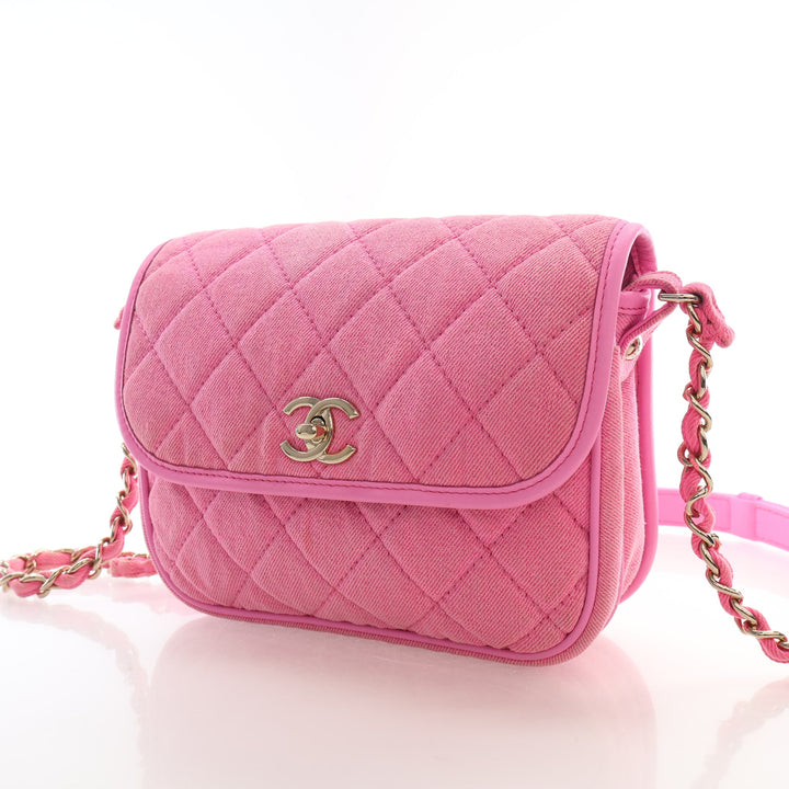 Chanel Small Denim Messenger Flap Bag
