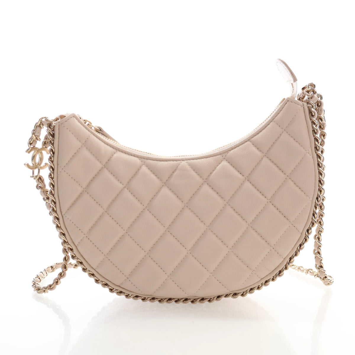 Pre-Owned Chanel Hobo Small Lambskin Chain Around, front view