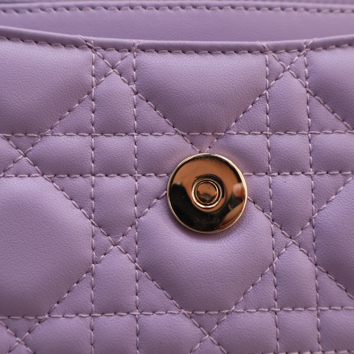 Pre-Owned Christian Dior Mini Lambskin My Dior, gold hardware close-up, photo 14 of 16