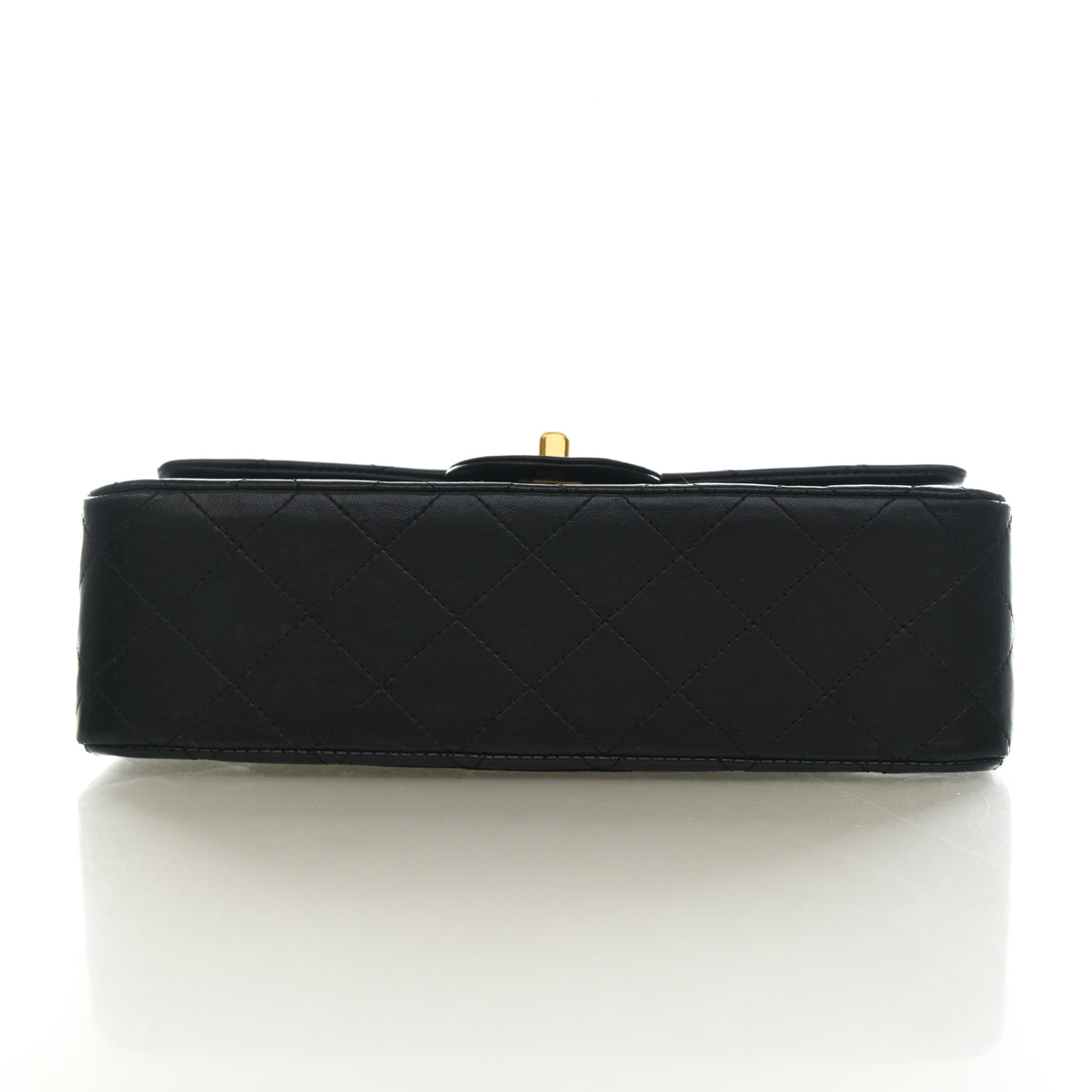 Vintage Chanel Classic Double Flap Small Lambskin Bag, base and feet view, photo 9 of 16
