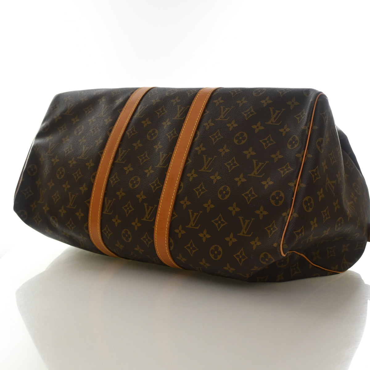 Vintage Louis Vuitton 50 Monogram Keepall, side profile