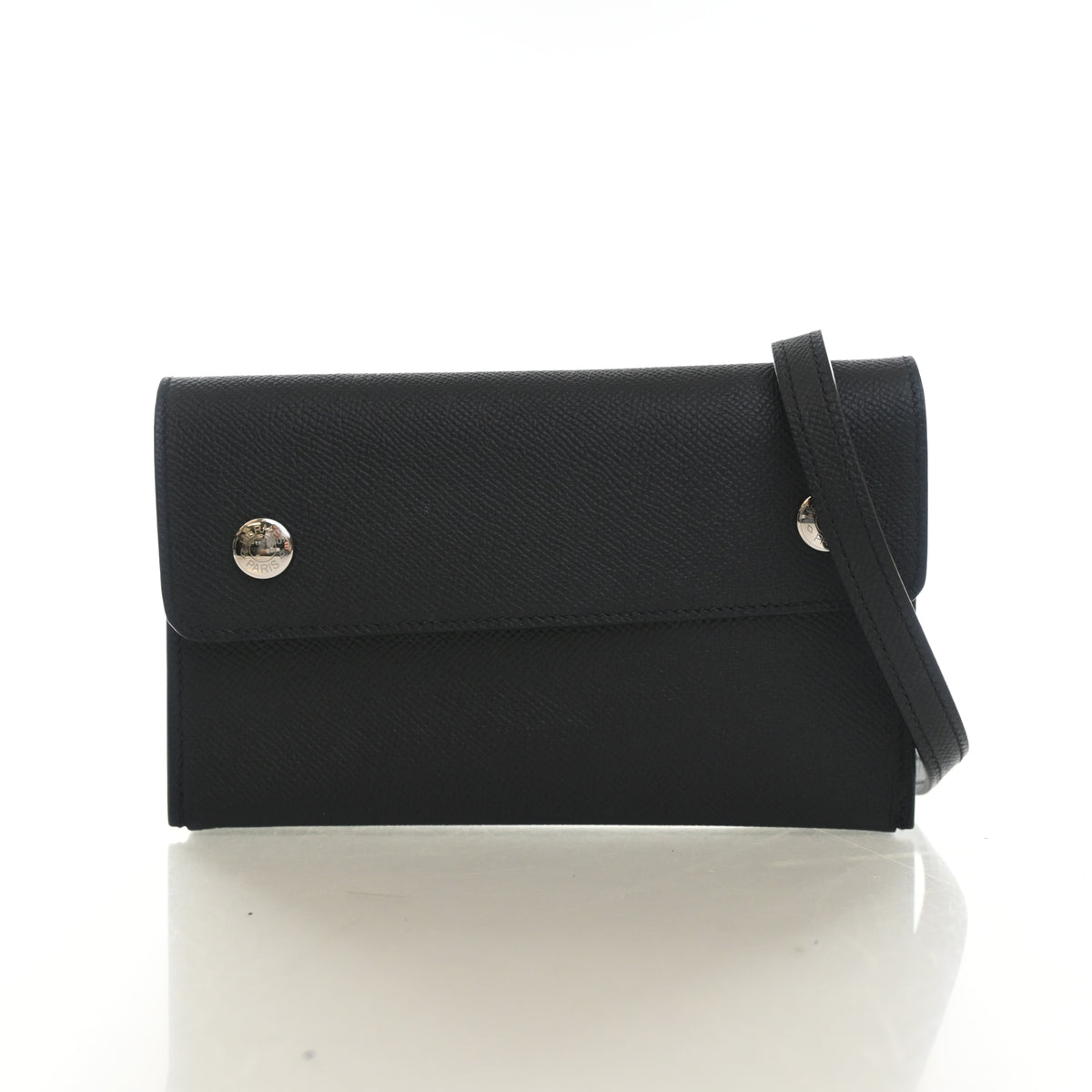 Hermes Noir Epsom Hermesnap Wallet, photo 1 of 12