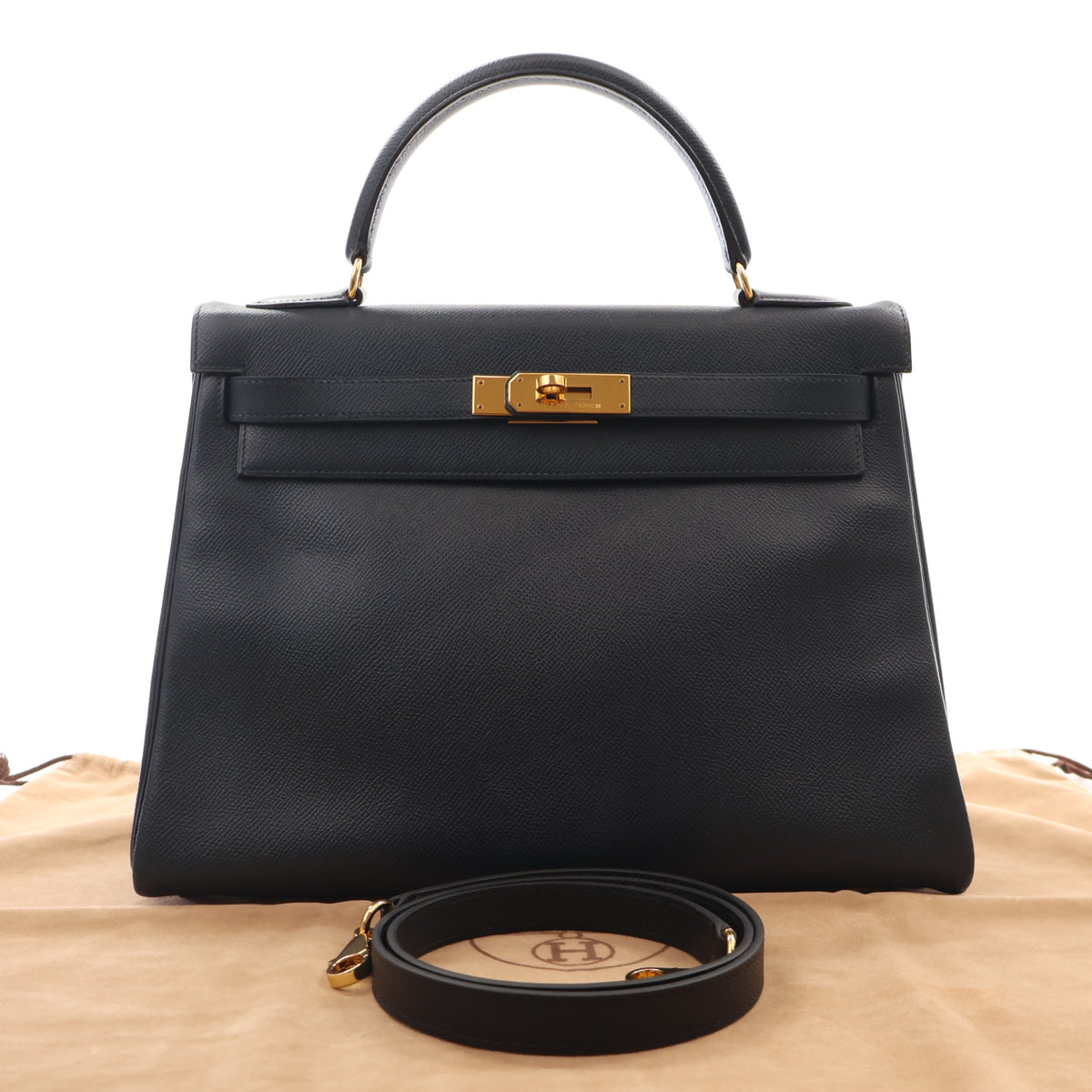 Hermes Vintage Bleu Marine Courchevel Kelly 32, photo 23 of 23