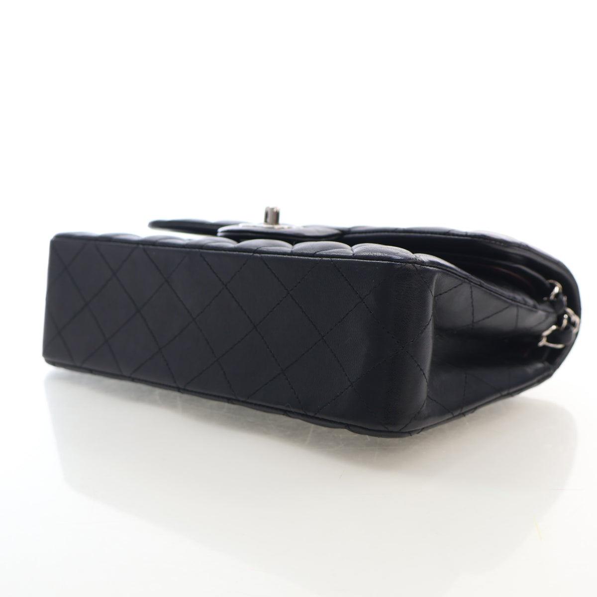 Pre-Owned Chanel Classic Double Flap Small Lambskin Bag, base and feet view, photo 7 of 18