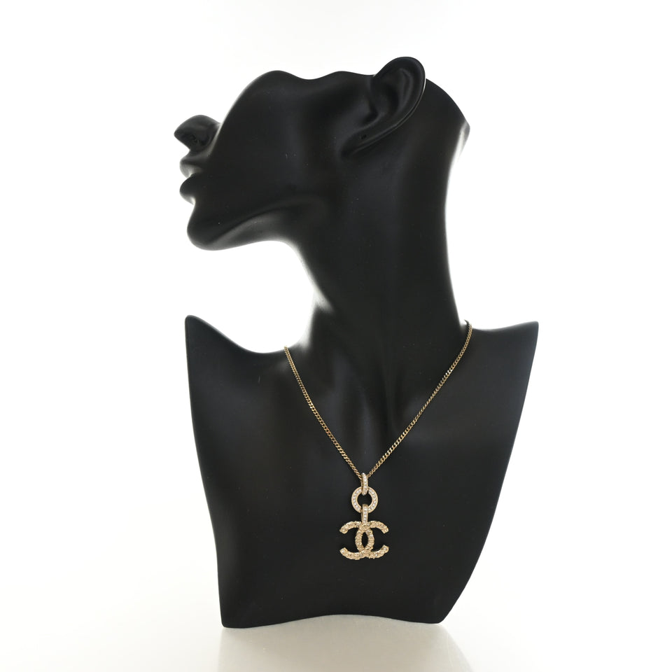 Chanel Crystal Drop CC Pendant Necklace