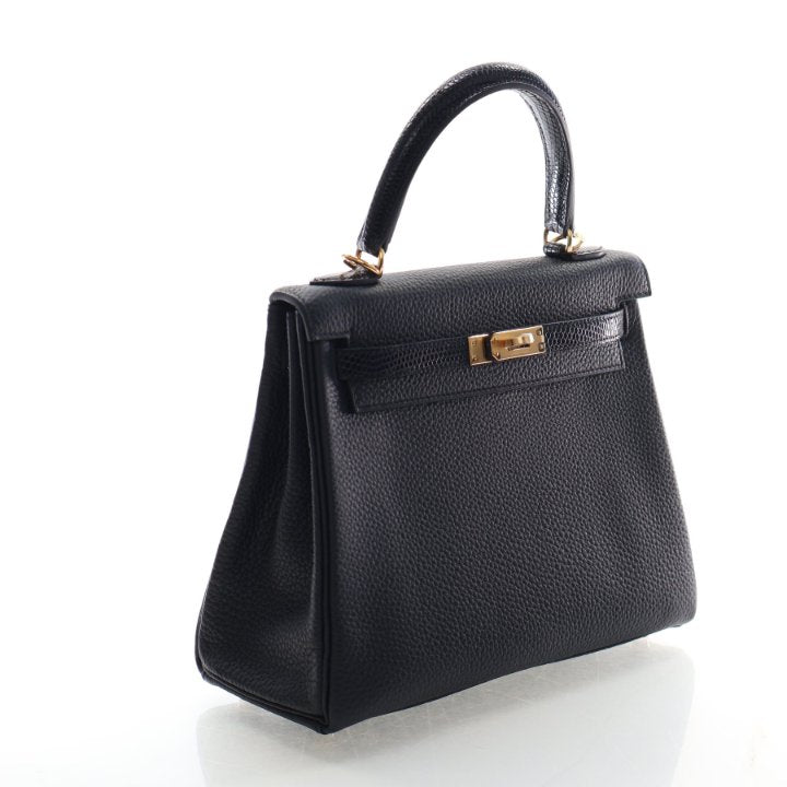 Hermes Noir Togo Lizard Touch Kelly 25