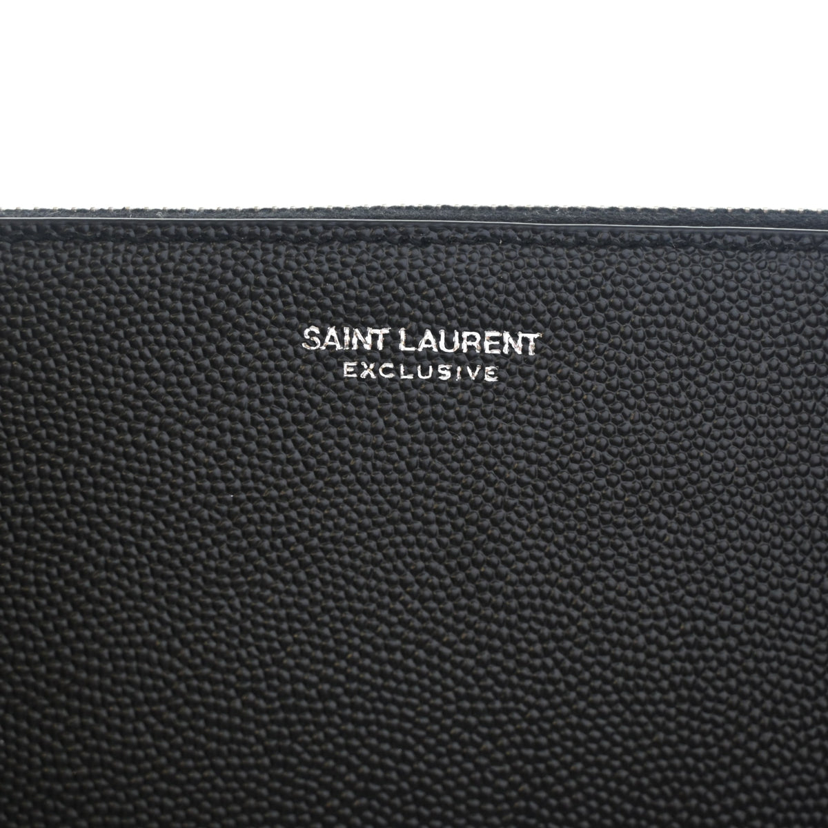 Pre-Owned Saint Laurent Calfskin Cosmetic Pouch, logo detail