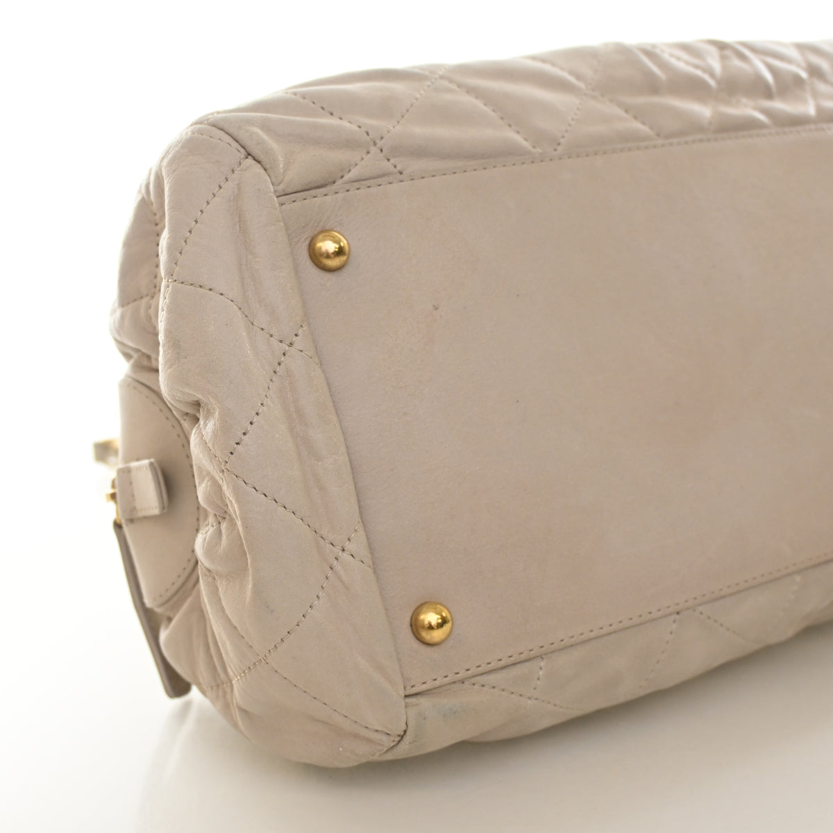 Pre-Owned Chanel Calfskin Chic Quilt Bowling Bag, base view