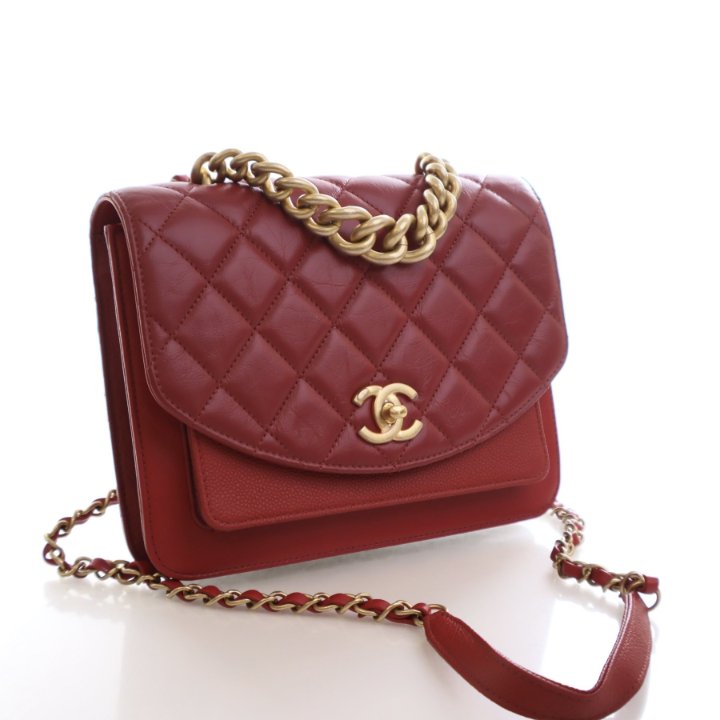 Chanel Small Aged Calfskin Chain Handle Flap Bag