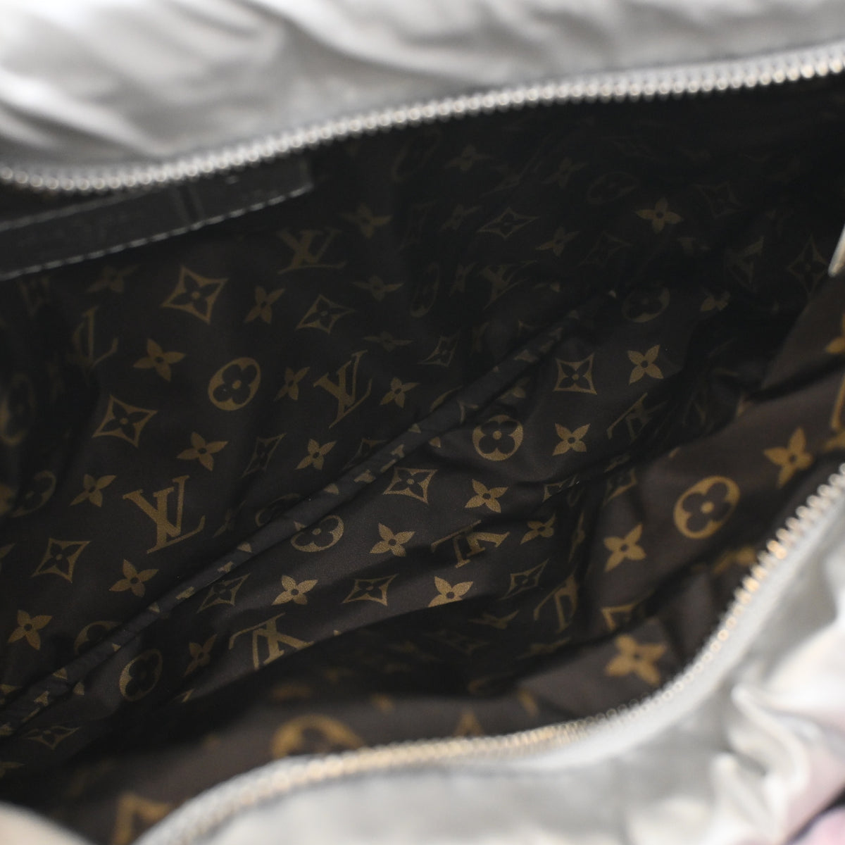 Pre-Owned Louis Vuitton Pochette Maxi Monogram Econyl Pillow Multi, open interior with lining
