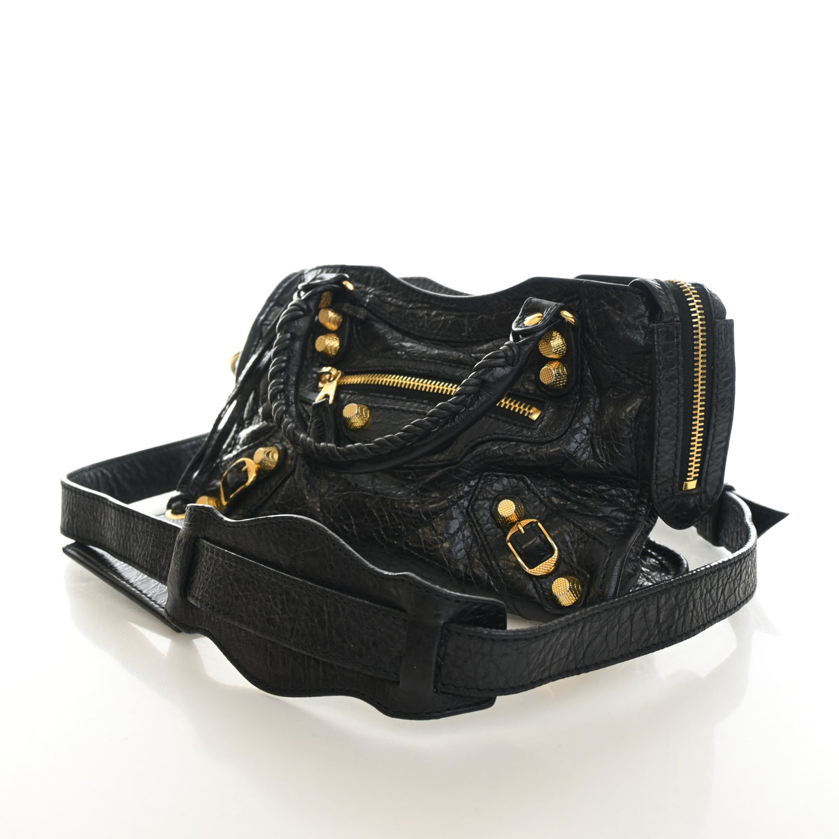 Pre-Owned Balenciaga Mini Arena Lambskin Classic City Bag, three-quarter view