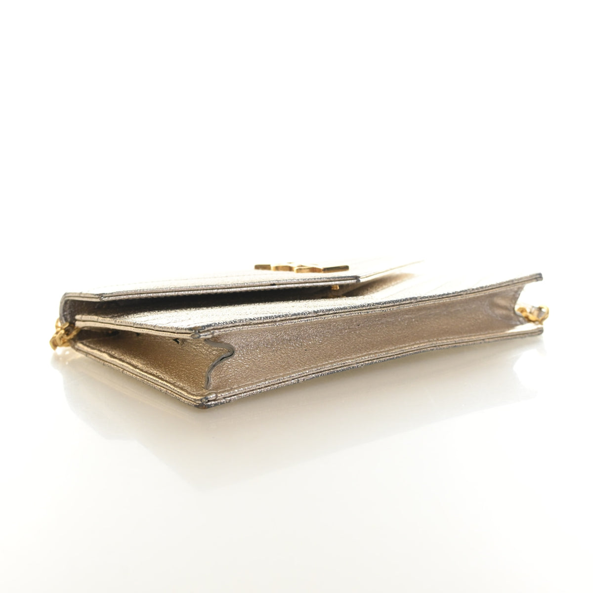 Pre-Owned Saint Laurent Wallet On Chain Calfskin WOC, side view