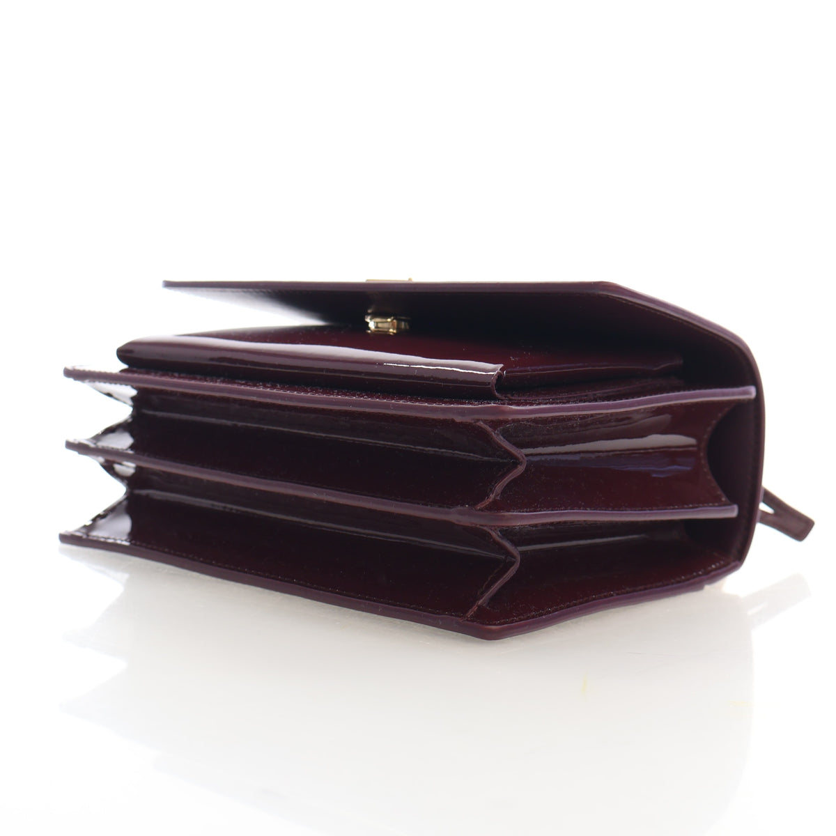 Saint Laurent Small Patent Sunset Flap Bag, photo 7 of 17