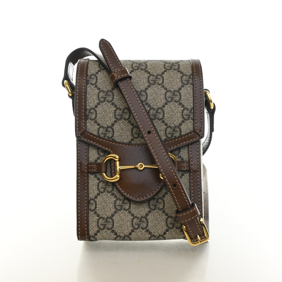 Gucci Mini GG Supreme Horsebit 1955 Crossbody Bag, photo 1 of 13