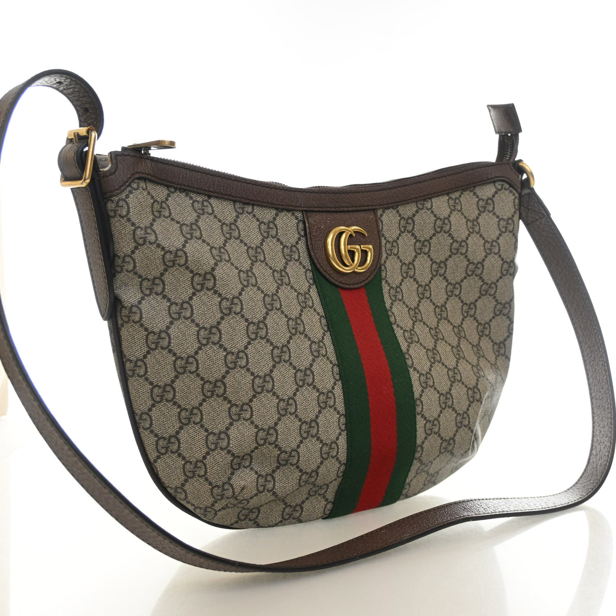 Pre-Owned Gucci Small GG Supreme Half Moon Hobi Bag, front view