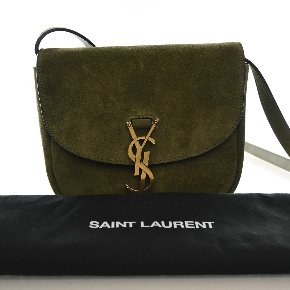 Pre-Owned Saint Laurent Small Suede Leather Kaia Satchel, front view, photo 14 of 14