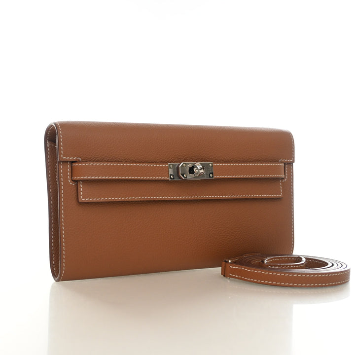 Hermes Gold Evercolor Kelly To Go Wallet