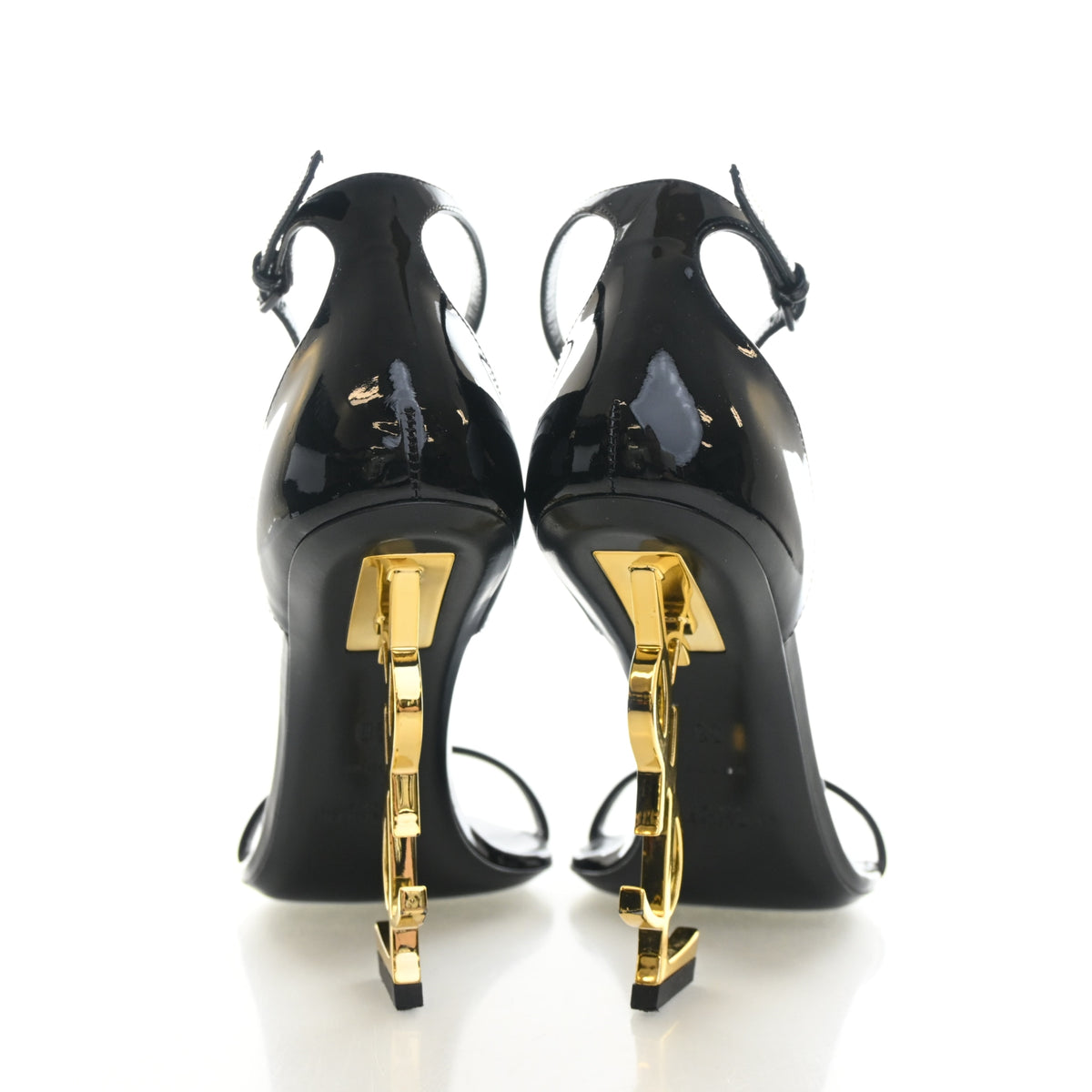Pre-Owned Saint Laurent Sandals Sz 38 Patent Leather Opyum, base and feet view