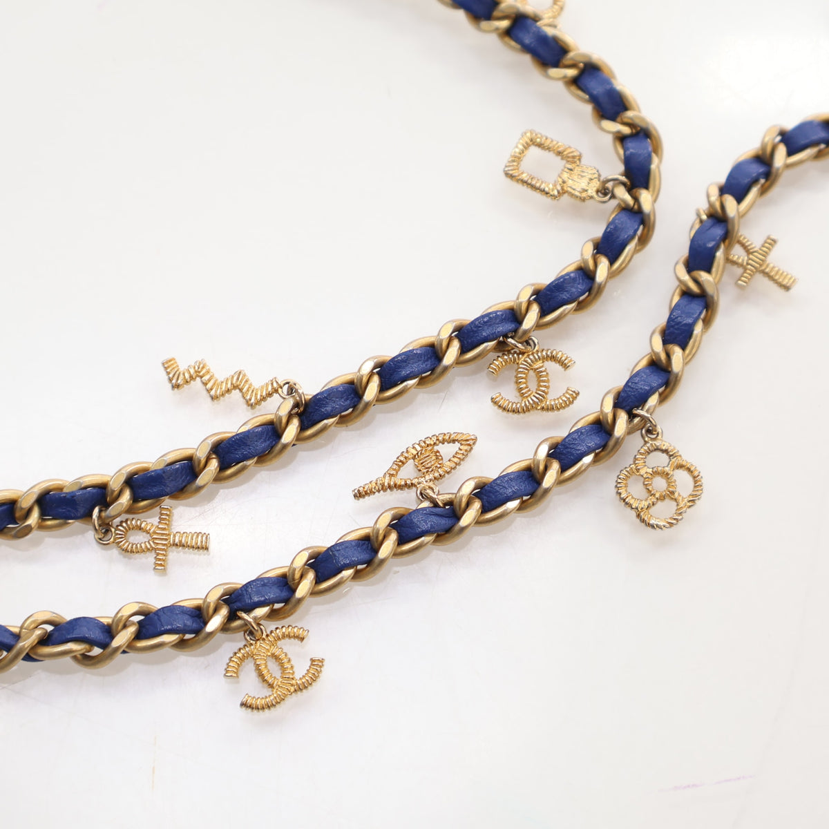 Pre-Owned Chanel Bucket Bag Mini Calfskin Egyptian Amulet Drawstring, strap and chain detail, photo 13 of 19
